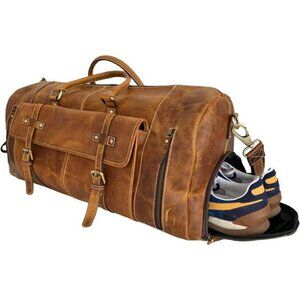 Leather Duffel Bags for Men and Women Full Grain Leather Travel